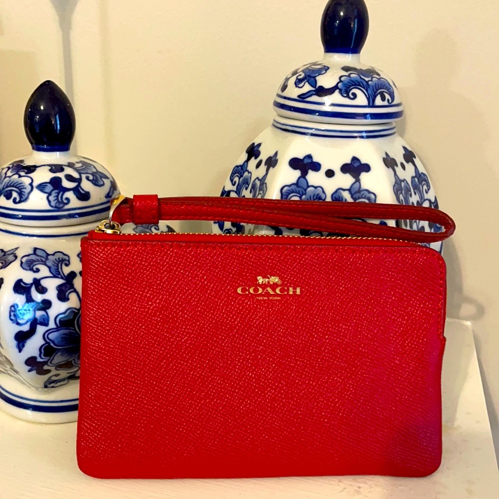 COACH red wristlet
